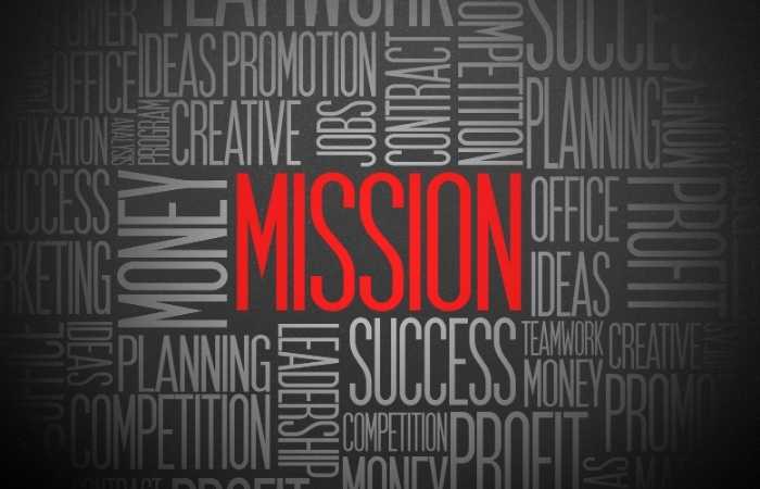 A board of inspirational words with a highlight word of mission. How a simple shift can change your life forever.